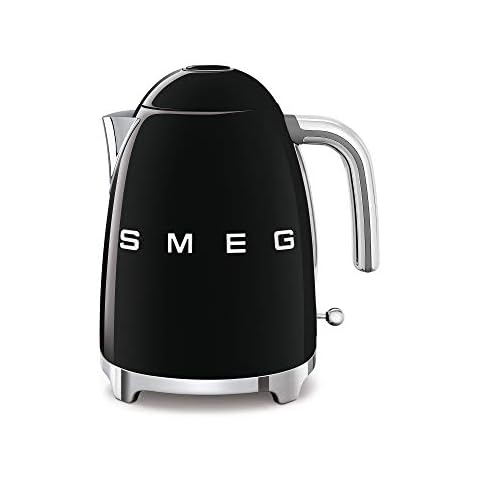 Smeg KLF03BLUK 50’s Style Jug Kettle, Soft Opening, 360 Swivel Base, Anti-Slip Feet, 300W, 1.7L, Black Cover