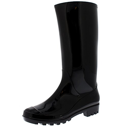 Mujer Original Alto Estiércol Invierno Nieve Impermeable Lluvia Botas De Goma Botas - Negro Brillo - UK6/EU39 - BL0283