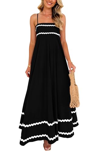PRETTYGARDEN Women's 2026 Summer Flowy Maxi Dress Casual Sleeveless Spaghetti