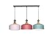 YANGENG Nordic Modern Metal Lampenschirm Farbe Macaron Drei-Kopf-Kronleuchter Esszimmer LED-Beleuchtung Restaurant Kronleuchter Studie Semi-vertiefte Dekoration Schlafzimmer Decke Pendelleiste Bar Pen