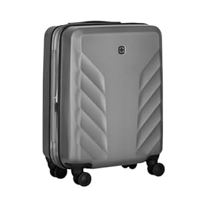 WENGER Motion Carry-On Hartschalenkoffer, Handgepäck, Trolley, 36 (43) l, Sicherheitsschloss, Damen Herren, Reisen Urlaub, Grau, 612547