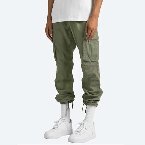 Cathalem Cargo Pants for Men Elastic Waist Lightweight Outdoor Tactical Trouser Fit Multi Pocket Casual Athletic Pants2