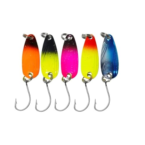 Cuillère leurre appât métallique JYJ pour truite, finition soignée spinner wobbler en boîte de 20