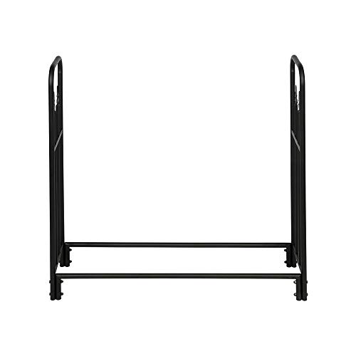 Guangshuohui Single Layer Fireplace Rack,44 Inches High Indoor &Outdoor Wrought Iron Firewood Rack Heavy Duty Wood Storage Log Holder Fireplace Tools Stand,Black #TOP2