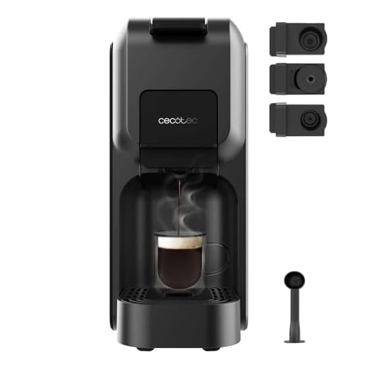 Cecotec Cafetera Cápsulas - Express Compacta FreeStyle Compact Black. 1350W, 20 Bares, Apta para Café Molido, Dolce Gusto, Nespresso y K-fee, Depósito Extraíble de 800ml, Apagado Automático