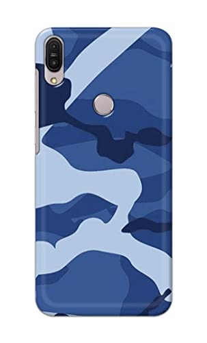 Image of Printed Hard Back Cover Case for Asus Zenfone Max Pro (M1) | Zenfone Max Pro M1 (5.99 inch) Back Cover (Army Blue Pattern) -1302