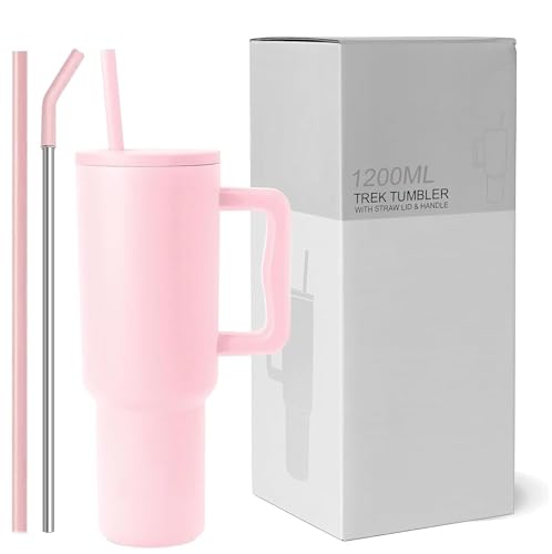Image of SKDBPM Personalized Stainless Steel Tumbler with Handle, 1200ml Capacity, Black Insulated Travel Mug with Straw, Custom Name Design (1200 ML Black Color Tumbler)