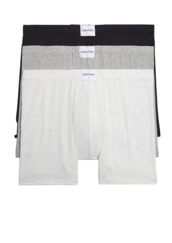 Calvin Klein Pure Cotton Stretch 3-Pack Boxer Brief Snow Heather/Grey/Black Small