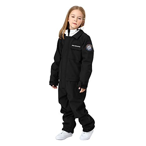 Image of HOTIAN Kids One Piece Snowsuits Girls Ski Suits Overalls Waterproof Insulated Snow Wear Outfits Snowboarding Jackets