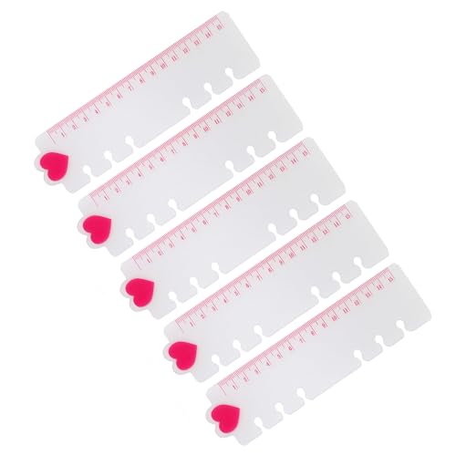 5Pcs 6 Hole Pre-Punched Binder Ruler Book Page Divider Bendable Bookmarks Ruler for Refillable Notebook Planner Heart Bookmarks
