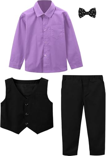 Image of A&J DESIGN 4pcs Baby & Toddler Suit, 12 Months - 5T, Shirt & Pants & Vest & Bow Tie