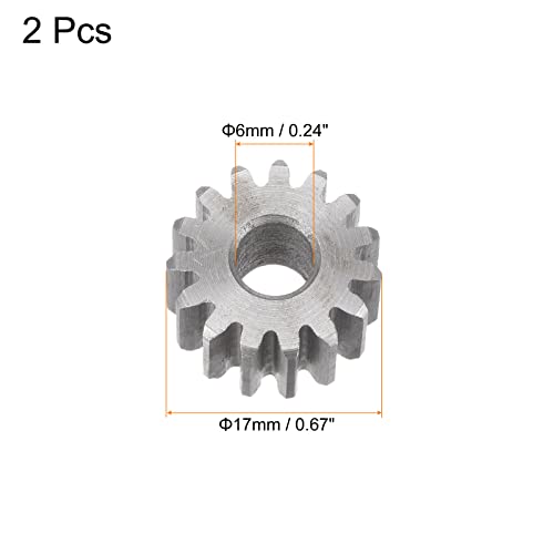 Image of HARFINGTON 2pcs Straight Spur Gear 6mm Bore 15T Mod-1 Hardened 45# Steel Spur Diff Differential Motor Gear RC Car Replacement Parts