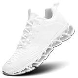Men's Running Shoes Blade Tennis Walking Casual Fashion Sneakers Breathable Non Slip Gym Sports Work Athletic Trainers White