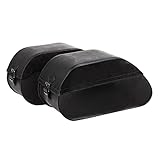 Alforja con hebillas. Ledrie Rigid - Alforjas de piel con hebillas (62 x 25 x 33 cm, 40 L), color negro