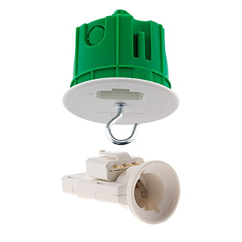 Zenitech - Kit DCL Point de Centre Murs Pleins Ø67 mm - Vert - Comprend Fiche, Douille E27 et...