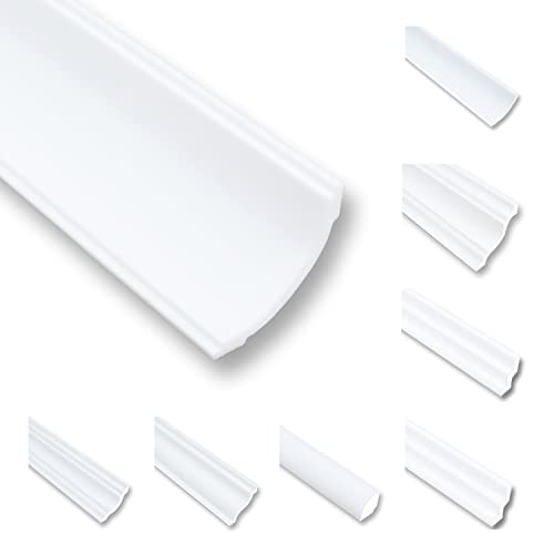 100 Meter Deckenleisten Styropor XPS Stuckleisten Abschlussleiste Decke Weiss 60X60 mm Zierprofile Styroporleisten Deckenleisten Zierleisten Sparpaket NA7