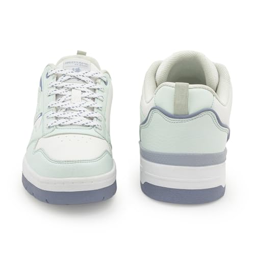 Image of Red Tape Women's Sneakers White Blue Pu Round Toe Lace-Up