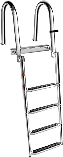 Escalera telescópica para bote de acero inoxidable 4 peldaños miniatura 1