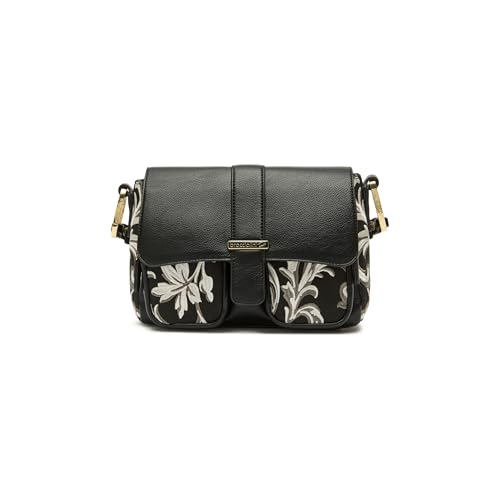 Sac crossbody Braccialini Jinny en tissu et similicuir noir pour femme