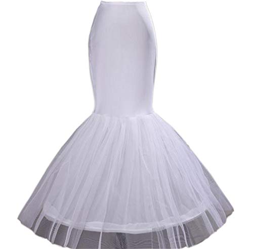 Happydress Sirène Jupons Crinoline Mariage Jupon mariée Jupon Hoopless Sirène Robe de mariée Jupons Femme Jupes Sculptantes Wedding Petticoat Robe Bal Jupon Femme Jupon Jupes (Blanc, 38)