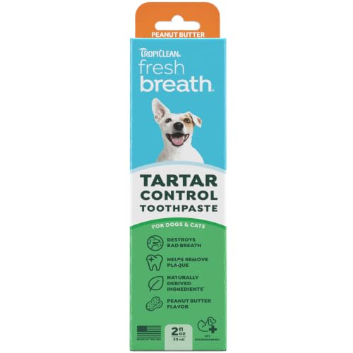 TropiClean Fresh Breath Dog Toothpaste, Peanut Butter & Honey, 2oz