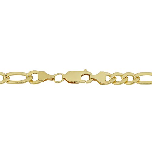 Kooljewelry 14k Yellow Gold Filled Men's Solid 6 mm High Polish Figaro Link Bracelet (8.5 inch)2