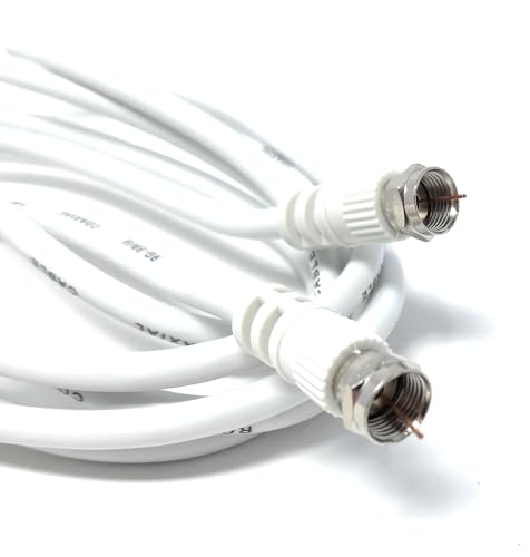 DRUT 2m F-Type Male to Male Coax Coaxial Cable, Extension 75ohm Cord Wire Compatible with Satellite Dish, TV Antenna