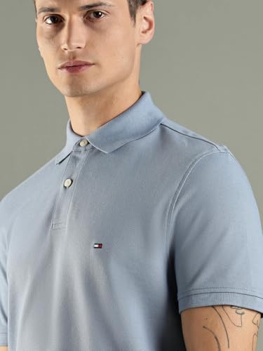 Image of Tommy Hilfiger Solid Regular fit Cotton Polo t-Shirt