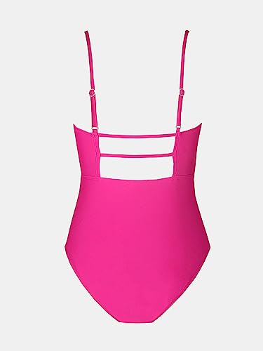 Image of CUPSHE Women Swimsuit One Piece Bathing Suit Square Neck Cutout Back Tummy Control with Adjustable Spaghetti Straps