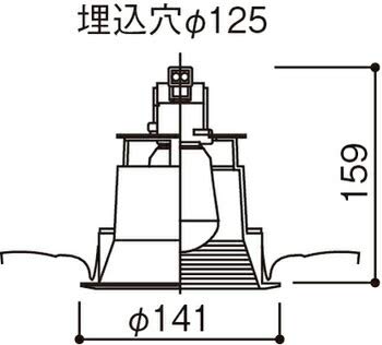 Amazon | パナソニック(Panasonic)天井埋込型 φ125 ダウンライト  