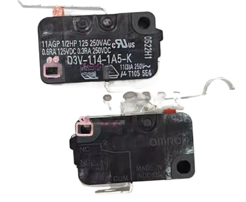 5-Piece D3V-114-1A5-K Travel Restriction Reset Miniature Switch with 3-Pin Bending Handle 11A