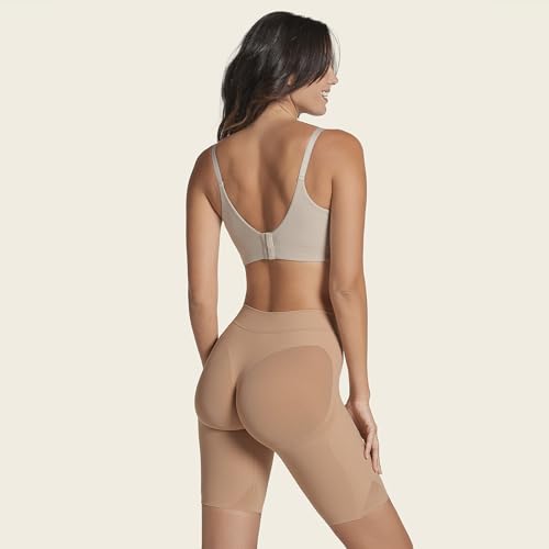 Image of Leonisa Seamless Shapewear High-Waisted Butt Lifting Capri or Shaper Shorts Thigh Slimmer Girdle for Women Tummy Control