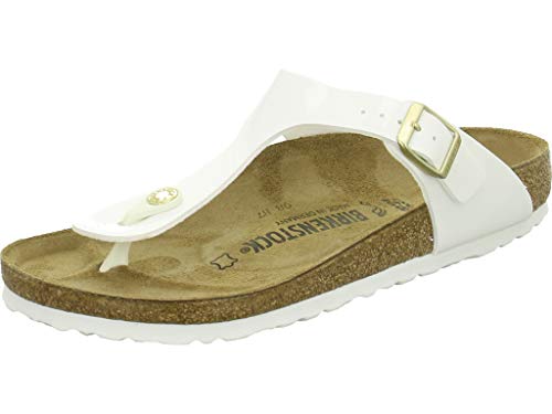 Birkenstock 1005299 Gizeh white, Birko Flor Patent Femme White EU 39