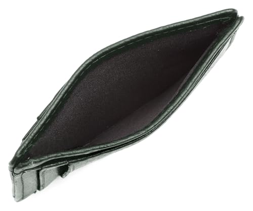 Image of WildHorn Leather Card Holder for Men & Women (Dark Green)
