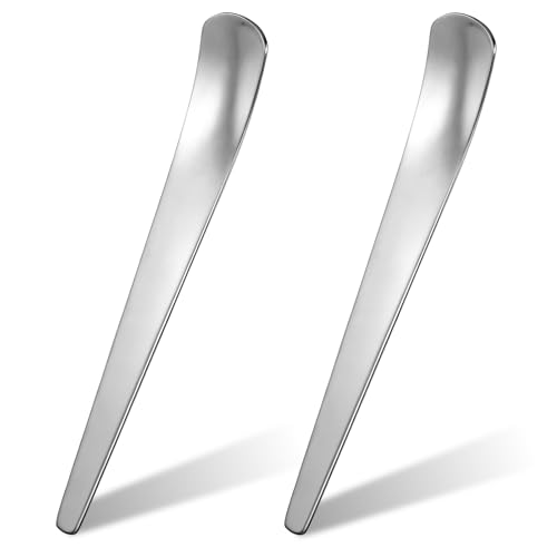 Gsbnjuy 2 Pcs Dog Cat Spoon Pet Can Spoons Stainless Steel Can Scoop Portable Pet Feeding Spoon Long Handle Food Scoop Wet Food Storage Feeder for Wet Foods and Cans