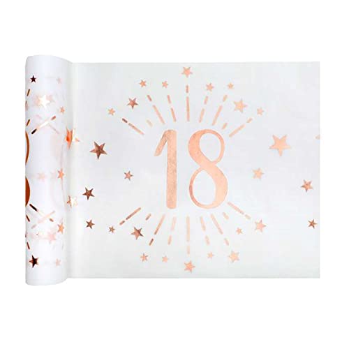 1001decotable - Chemin de table Anniversaire 18 ans rose gold métallisé x 5 mètres Cover