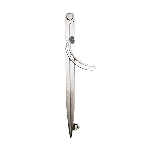 ZLKSKER 12 Inch Adjustable & Lockable Wing Divider & Scriber with Pencil Holder, Leather Compass, Pencil Compass for Carpenter, Flat Leg Divider