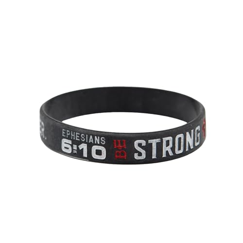 LG Gifts Ltd. Religious Black Rubber Bible Verse Faith Bracelet | Coloured Silicone Christian Wristband For Men and Women