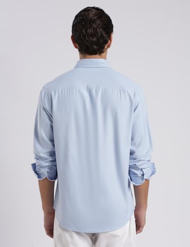 Image of FYLTR Men's Oxford Button Down Full Sleeve Shirt - 100% Cotton | Regular Fit | Summer Shirts for Men | Contrast Sleeve & Collar Detail | Desk to Dinner Shirt