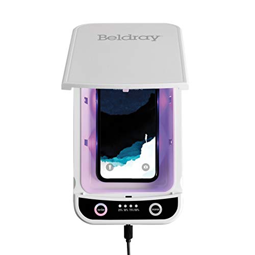 Beldray® EE5966WHTSTKEU7 Antibac UV-C Sterilisation Box | Portable Sterilising Box for Phones, Keys, Glasses and More | USB Powered