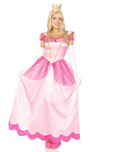 Leg Avenue Womens 2 Pc Classic Pink Princess Costume with Satin Gown, Crown Headband, X-LARGE, Pink