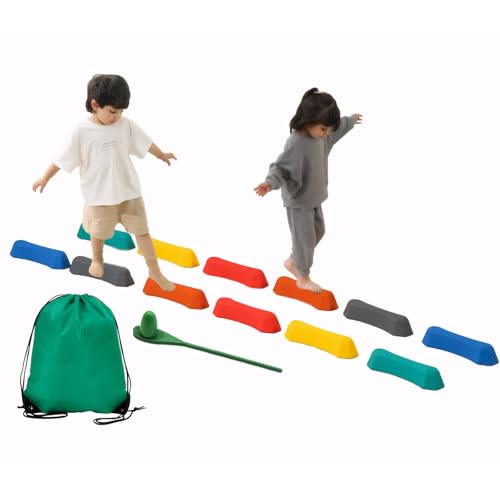 DELURA Stapelsteine Balanciersteine Balance Steine Stepping Stones Balancierbalken für Balancieren Kinder