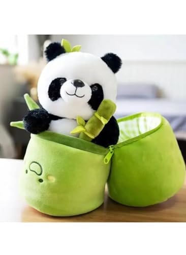 Image of Cute Panda Plush with Bamboo, Kawaii Soft Stuffed Animals Toy, Plushies Doll Gifts for Kids Girls Boys Birthday Valentine 30 CM (Panda in Bamboo)