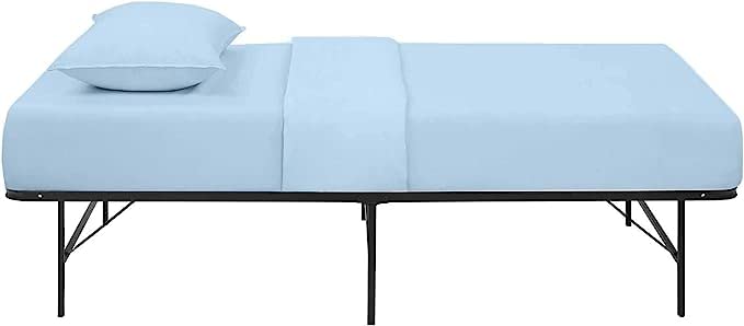 Cot Sheet Set 25x75,100% Cotton 4 PC Cot Sheets Light Blue, Fitted Cot Sheet-Perfect for Narrow Twin/RV Bunk/Guest Bed Replacement/25 x75 Mattress-Fits Upto 4"-8" Deep Mattress,Cot Size Sheets