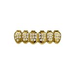FNINGDRARI New 2026 Hip Hop Iced Out Grillz Jewelry Teeth Set Cz Crystal Gap High Polish Finish 18K Gold Plated Top & Bottom Tooth Cap Gift Fashion Trendy Accessories Creative