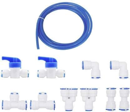 1/4 inch RO Water Tubing, Hose Pipe for RO Water purifiers System,quick connector 10pcs +tubing 3meters.