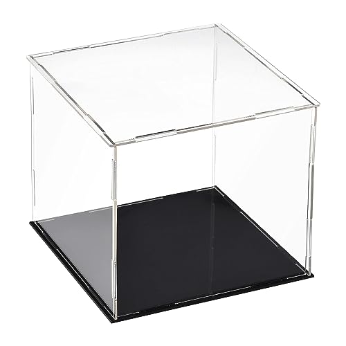 Image of TOP-VIGOR Acrylic Clear Display Case, 25 x 25 x 25cm Assemble Dustproof Protection Countertop Box, Showcase Cube Collectibles Show Box for Figures Toys Home Storage