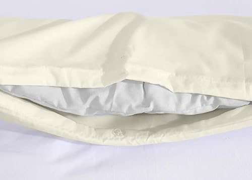 100% Egyptian Cotton Duvet Cover Set |200 Thread Count Plain Dyed Duvet Quilt Cover Set With Free Pillowcases| Non-Iron Easycare Bedding Set - Single Double King Super King Sizes (Cream, King) - Image 3
