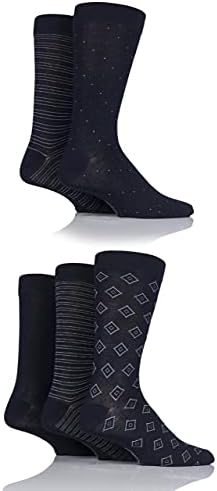 SOCKSHOP Men's Patterned and Striped Bamboo Socks Pack of 5