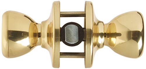 Kwikset Mobile Home Interior Passage Door Knob, Handle For Closet and Hallway Doors, Non-Locking Doorknob in Polished Brass